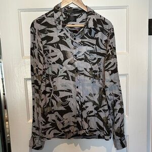 Neuw Abstract Black and Gray Shirt Jacket